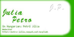 julia petro business card